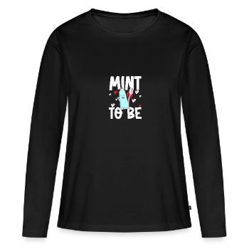 Mint To Be Pour Dentistes Assistants Dentaires - T-shirt manches longues Premium bio Femme - noir - Devant - Julia (174cm)