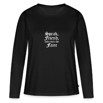 Parlez à un ami et entrez dans la foire de la foire de Ren - T-shirt manches longues Premium bio Femme - noir - Devant - Julia (174cm)