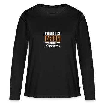 Je ne suis pas seulement asiatique, je suis aussi une asiatique géniale - T-shirt manches longues Premium bio Femme - noir - Devant - Julia (174cm)