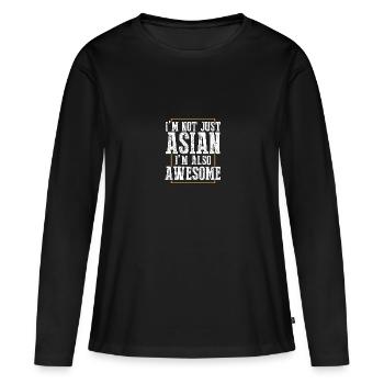 I'm Not Just Asian I'm Also Awesome Asian - Women's Premium Organic Long Sleeve Shirt - black - Front - Julia (174cm)