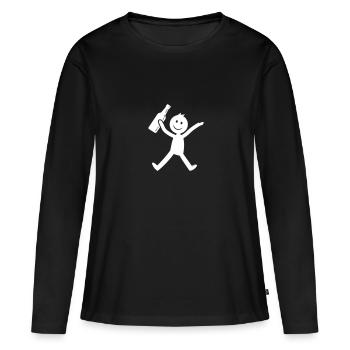 Stick Figure Bière Drôle - T-shirt manches longues Premium bio Femme - noir - Devant - Julia (174cm)