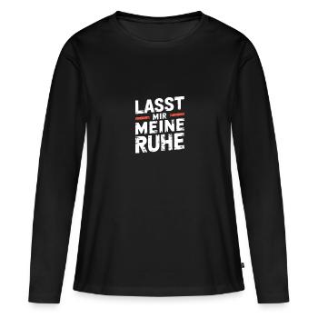 Lasst mir meine Ruhe - einfach in Ruhe lassen - Frauen Premium Bio Langarmshirt - Schwarz - Vorne - Julia (174cm)