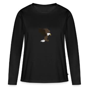 bald eagle - Women's Premium Organic Long Sleeve Shirt - black - Front - Julia (174cm)