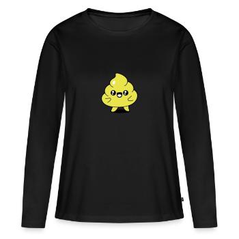 Crotte debout - T-shirt manches longues Premium bio Femme - noir - Devant - Julia (174cm)