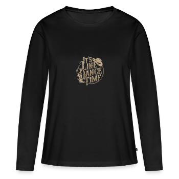 Danse en ligne Danse en ligne Danse en ligne Danse - T-shirt manches longues Premium bio Femme - noir - Devant - Julia (174cm)