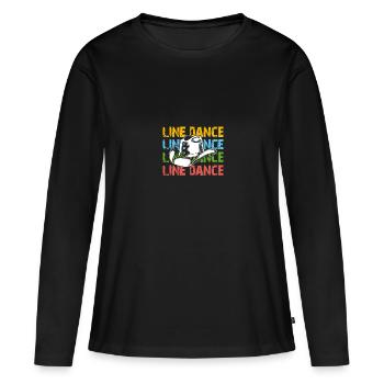 Danse en ligne Danse en ligne Danse en ligne Danse - T-shirt manches longues Premium bio Femme - noir - Devant - Julia (174cm)