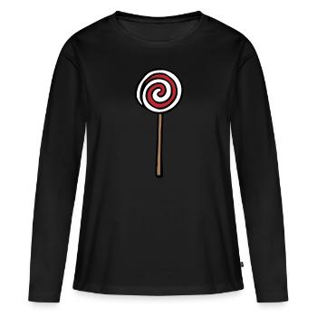 Candy Lolli / Candy & Lollipops / Gift - Women's Premium Organic Long Sleeve Shirt - black - Front - Julia (174cm)