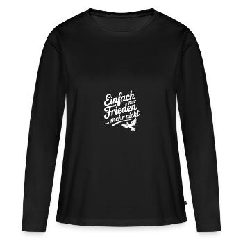 Einfach nur Frieden für alle - Frauen Premium Bio Langarmshirt - Schwarz - Vorne - Julia (174cm)