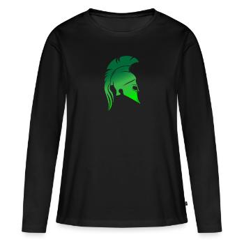 Sparta Design, vert - T-shirt manches longues Premium bio Femme - noir - Devant - Julia (174cm)