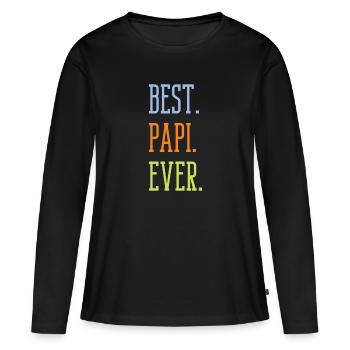 Père Père Père - T-shirt manches longues Premium bio Femme - noir - Devant - Julia (174cm)