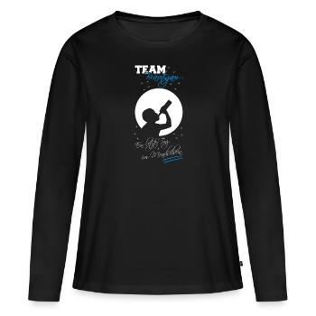 Team Bräutigam JGA Letzter Tanz im Mondschein - Frauen Premium Bio Langarmshirt - Schwarz - Vorne - Julia (174cm)