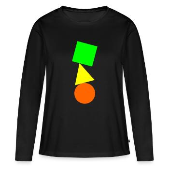 Simple Équilibre - T-shirt manches longues Premium bio Femme - noir - Devant - Julia (174cm)