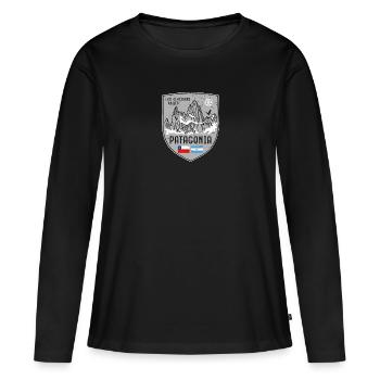 Blason Fitzroy Patagonia - T-shirt manches longues Premium bio Femme - noir - Devant - Julia (174cm)