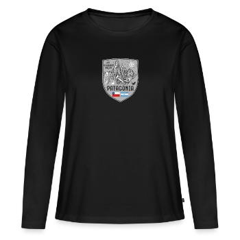 Armoiries du Cerro Torre Patagonia - T-shirt manches longues Premium bio Femme - noir - Devant - Julia (174cm)