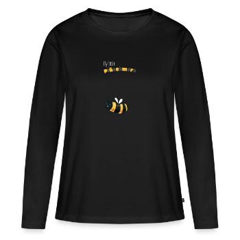 Plüschmors Plattdeutsch Geschenkidee - Frauen Premium Bio Langarmshirt - Schwarz - Vorne - Julia (174cm)