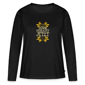 Cadeau pour Benni - T-shirt manches longues Premium bio Femme - noir - Devant - Julia (174cm)