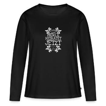 Merle - T-shirt manches longues Premium bio Femme - noir - Devant - Julia (174cm)