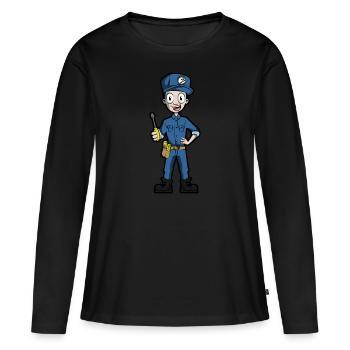 Électriciens - T-shirt manches longues Premium bio Femme - noir - Devant - Julia (174cm)