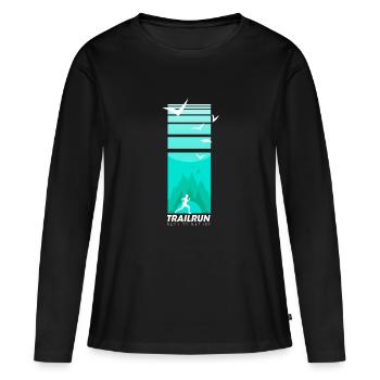 Trailrun Wilderness Runner - Women's Premium Organic Long Sleeve Shirt - black - Front - Julia (174cm)