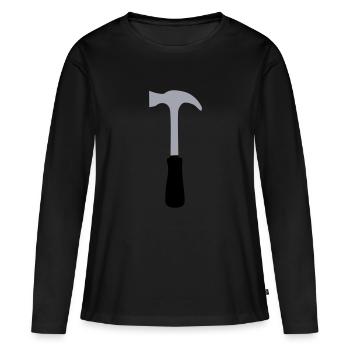 marteau - T-shirt manches longues Premium bio Femme - noir - Devant - Julia (174cm)