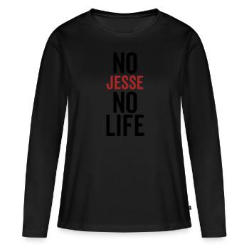 Nein Jesse Kein Leben - Frauen Premium Bio Langarmshirt - Schwarz - Vorne - Julia (174cm)