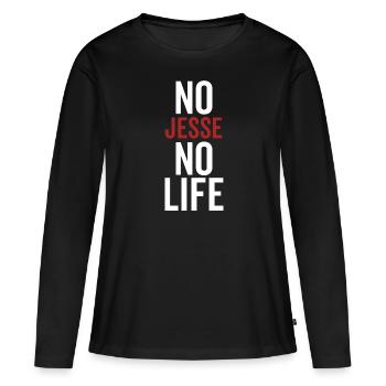 Nein Jesse Kein Leben - Frauen Premium Bio Langarmshirt - Schwarz - Vorne - Julia (174cm)