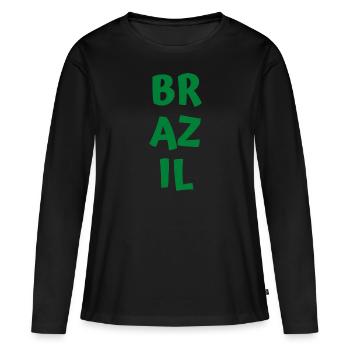 Brazil - Women's Premium Organic Long Sleeve Shirt - black - Front - Julia (174cm)