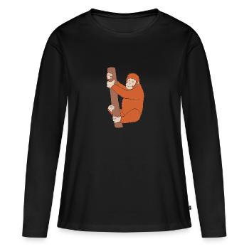 Orang-outan - T-shirt manches longues Premium bio Femme - noir - Devant - Julia (174cm)