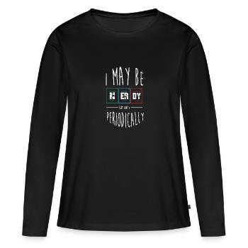 Tableau périodique - T-shirt manches longues Premium bio Femme - noir - Devant - Julia (174cm)