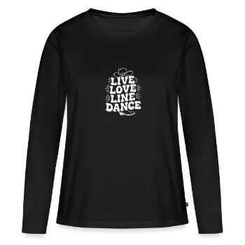 Live Love Line Dance Linedance Spass am Tanzen - Frauen Premium Bio Langarmshirt - Schwarz - Vorne - Julia (174cm)