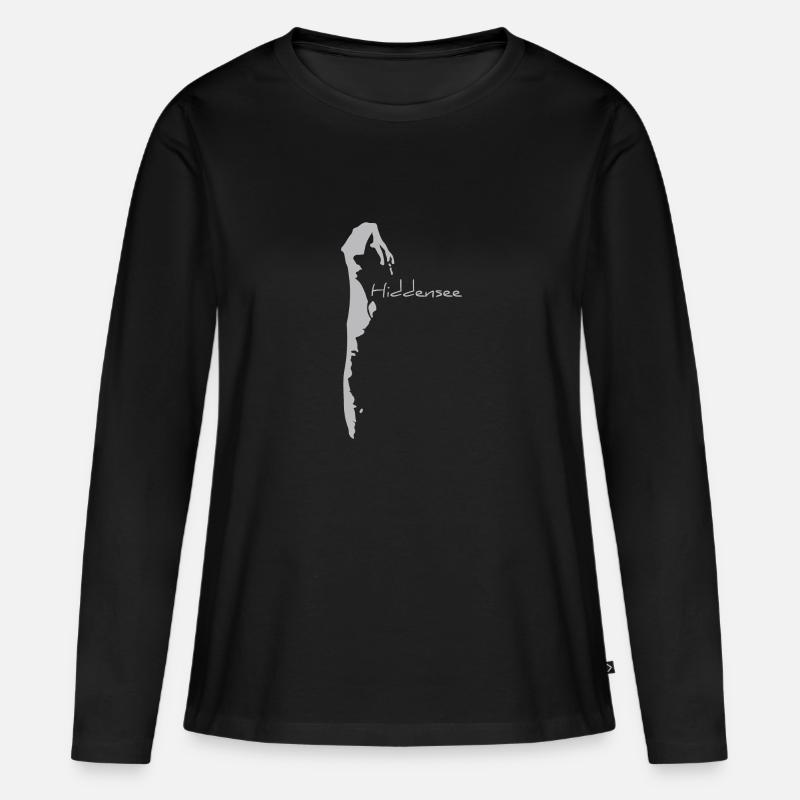 Insel Hiddensee - Frauen Premium Bio Langarmshirt - Schwarz