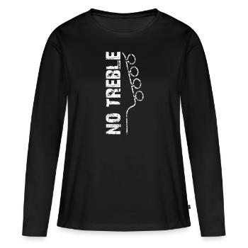 Basses, Pas d’aigus, Tonalités basses, Slapping Lignes de basse - T-shirt manches longues Premium bio Femme - noir - Devant - Julia (174cm)