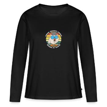 Drôle combien de léchages faut-il - T-shirt manches longues Premium bio Femme - noir - Devant - Julia (174cm)