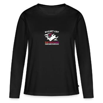 Bucket List Fallschirmspringen Base Jumping - Frauen Premium Bio Langarmshirt - Schwarz - Vorne - Julia (174cm)