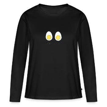 Leck meine eier - Frauen Premium Bio Langarmshirt - Schwarz - Vorne - Julia (174cm)