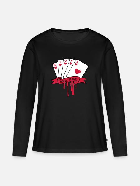 Royal Flush - Frauen Premium Bio Langarmshirt - Schwarz