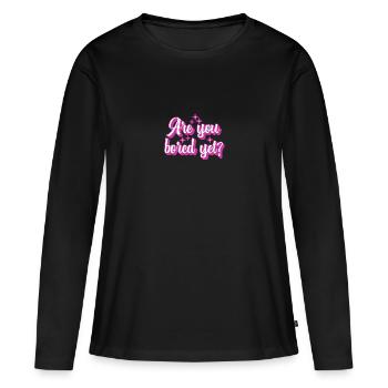 Êtes-vous ennuyé mais rétro - T-shirt manches longues Premium bio Femme - noir - Devant - Julia (174cm)