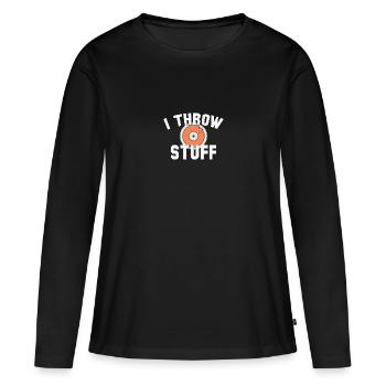 I Throw Stuff Discus Athlete - Frauen Premium Bio Langarmshirt - Schwarz - Vorne - Julia (174cm)