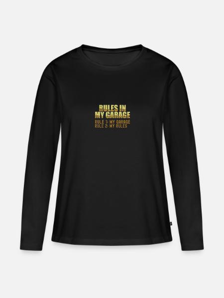 Garage Rules - Rule 1 My Garage Rule 2 My Rules - Frauen Premium Bio Langarmshirt - Schwarz