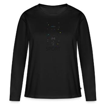 Sport sport sport - T-shirt manches longues Premium bio Femme - noir - Devant - Julia (174cm)