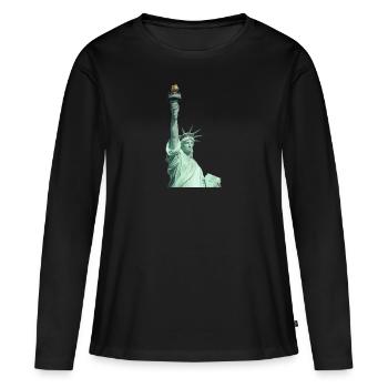 Freiheitsstatue Illustration - Frauen Premium Bio Langarmshirt - Schwarz - Vorne - Julia (174cm)