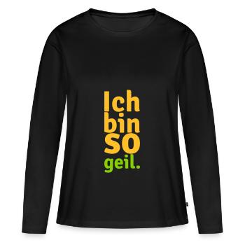 Je suis tellement excitée - T-shirt manches longues Premium bio Femme - noir - Devant - Julia (174cm)