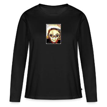 Knuffiger Alien (DDP 2:3, grille de points) - T-shirt manches longues Premium bio Femme - noir - Devant - Julia (174cm)