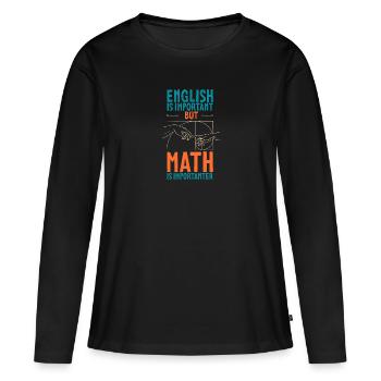 Géométrie Nombre d’or Math Fibonacci - T-shirt manches longues Premium bio Femme - noir - Devant - Julia (174cm)
