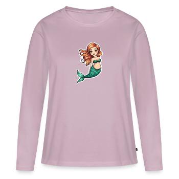 Mermaid Fantasy Illustration - Women's Premium Organic Long Sleeve Shirt - dusky pink - Front - Julia (174cm)