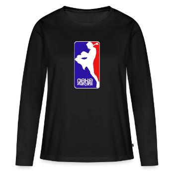 boxe française - T-shirt manches longues Premium bio Femme - noir - Devant - Julia (174cm)