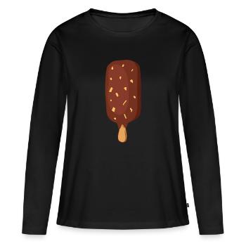 Crème glacée, crème glacée, crème glacée, crème glacée, boule, crème glacée, sundae - T-shirt manches longues Premium bio Femme - noir - Devant - Julia (174cm)