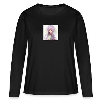 Anime - T-shirt manches longues Premium bio Femme - noir - Devant - Julia (174cm)