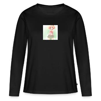 Anime - T-shirt manches longues Premium bio Femme - noir - Devant - Julia (174cm)
