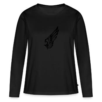 aile - T-shirt manches longues Premium bio Femme - noir - Devant - Julia (174cm)